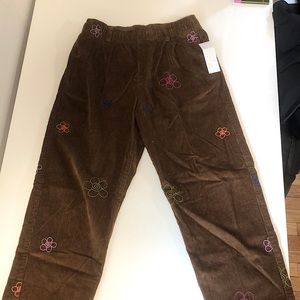 Urban Outfitters flower embroidered corduroy beach pant